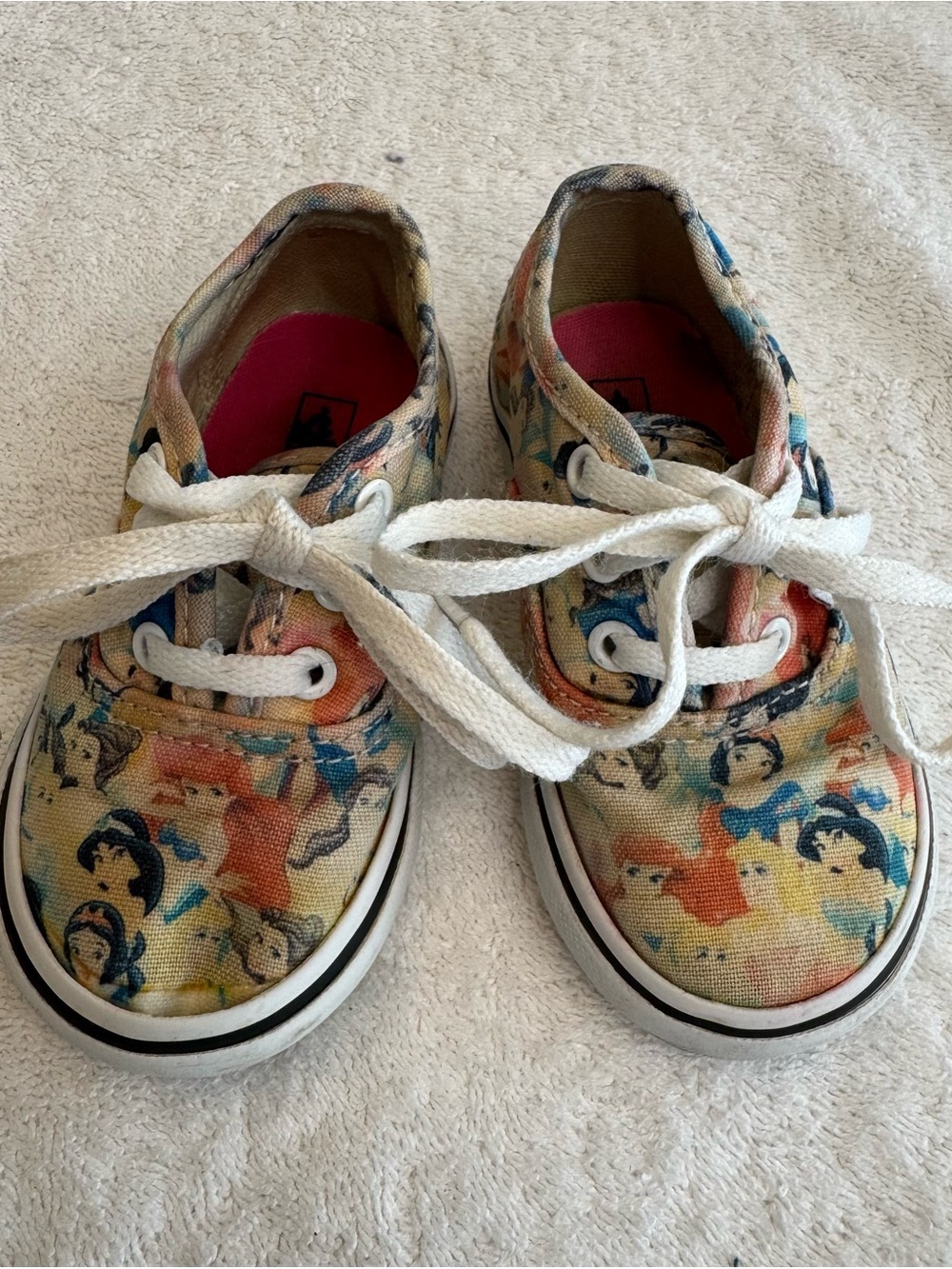 Vans Disney Princess Shoes Toddler Size 5 Authentic Low Top Multi Character